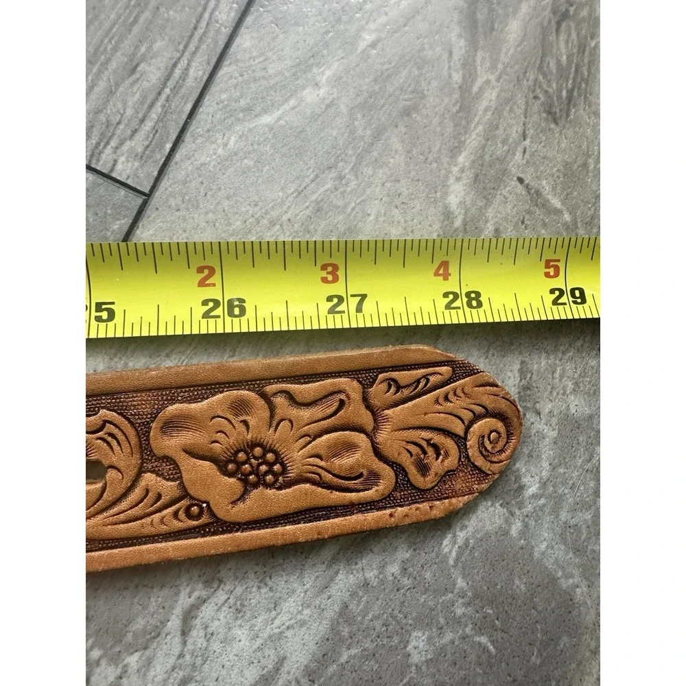 Vintage Chambers Belt Co Youth Size 22 Tooled Leather Western‎ Horse Buckle USA